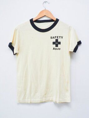 Vtg Safety Alpup 1985 Tee - Small - Vintage Ringer Tshirt - Single Stitch